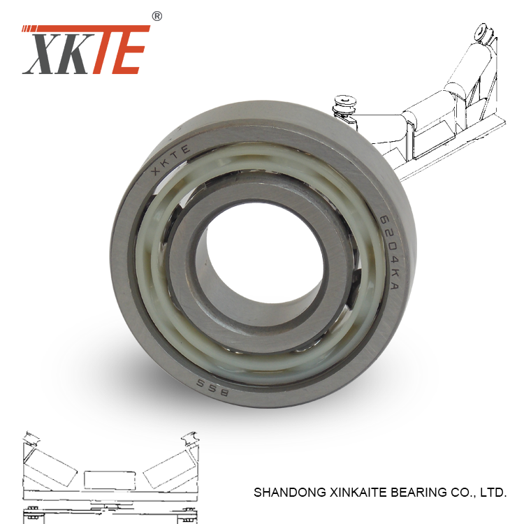 Nylon Cage Conveyor Idler Bearing 6204 KA / TN9